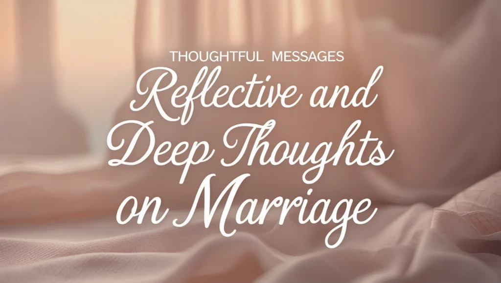 Reflective and Deep Thoughts on Marriage