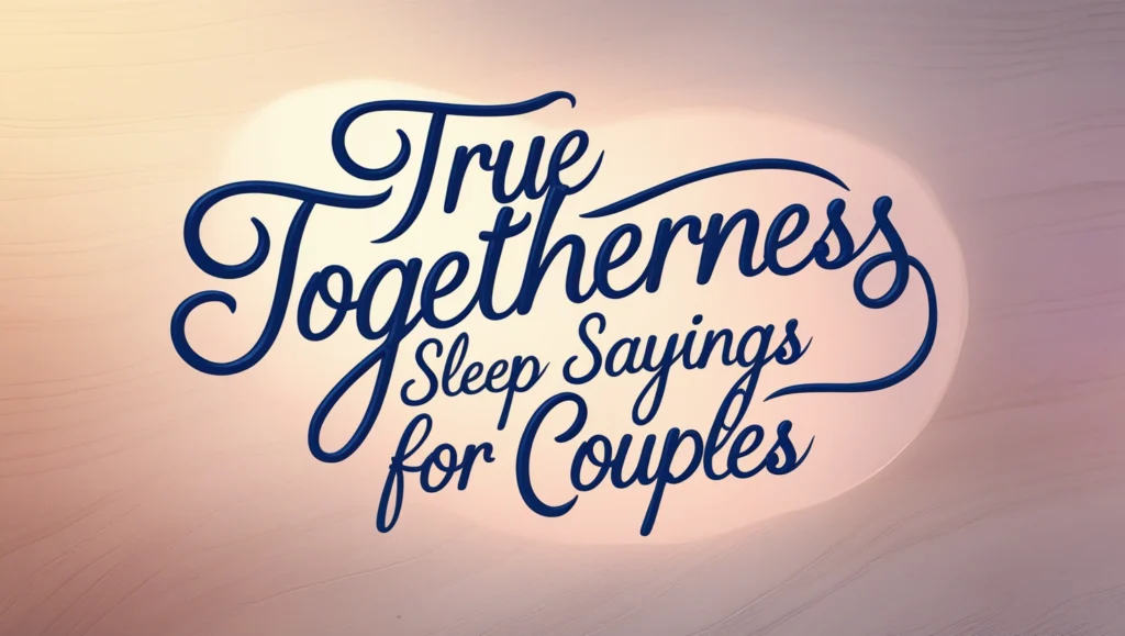 True Togetherness Sleep Sayings for Couples