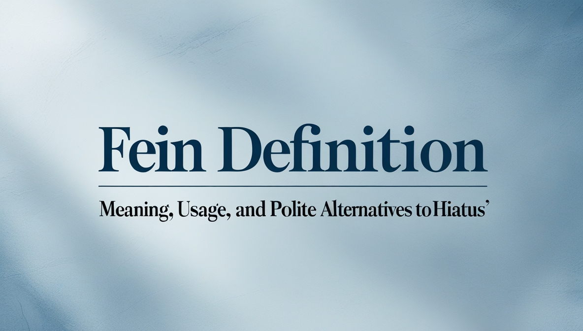 Fein Definition: Meaning, Usage, and Polite Alternatives to ‘Hiatus’