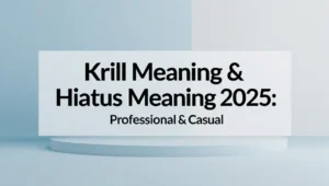 Krill Meaning & Hiatus Meaning 2025: Professional & Casual